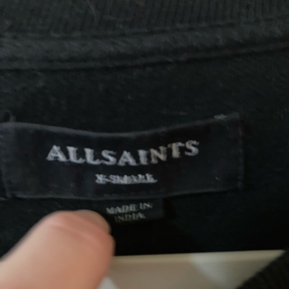 Black All Saints Aven Crewneck Sweatshirt - Picture 7 of 8